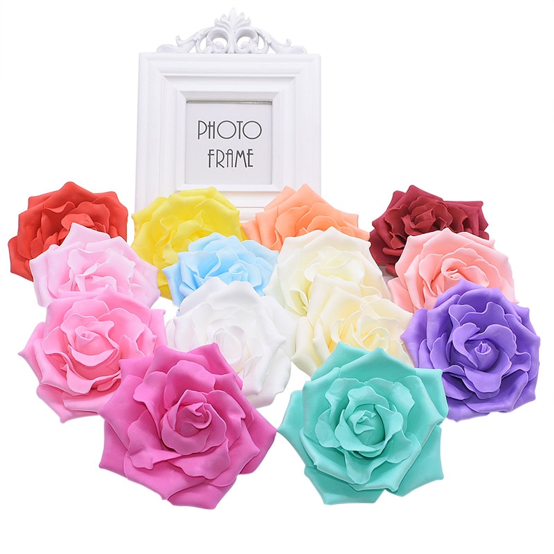 Roses artificielles en mousse 10cm 10 pièces | Têtes de fleurs artificielles pour Bouquet de mariage, couronne décorative pour la maison, décoration en boule bricolage pour mariage