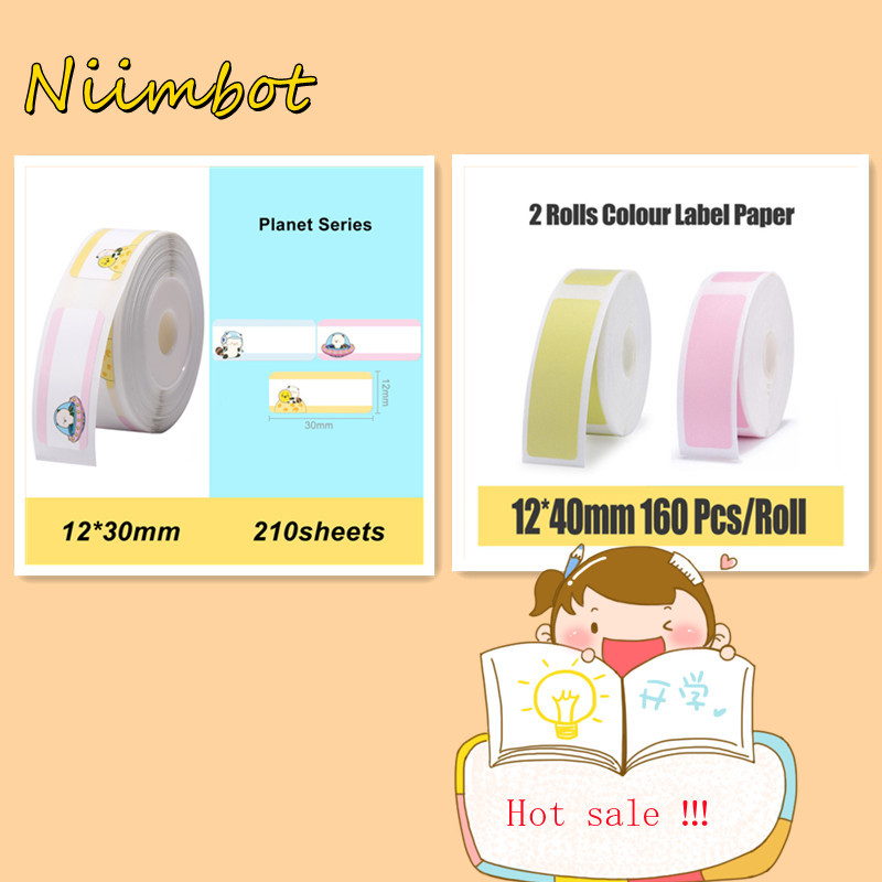 Label Printer Portable Pocket Label Printer Mini Sticker Bluetooth Thermal Label Printer Home Office Printer Paper Niimbot D11: 3Rolls dyp