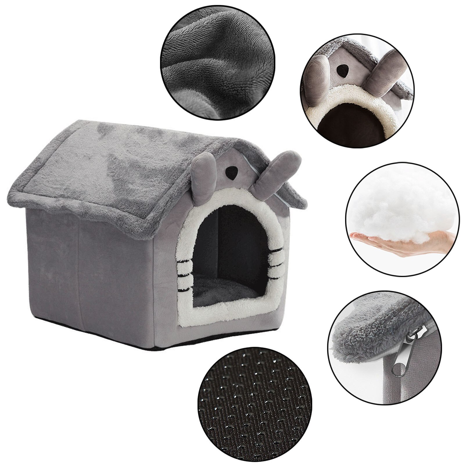 Pet Nest Villa Tent Warm House Semi-enclosed Cat Nest Removable And Washable Cat House Outdoor Kitty House
