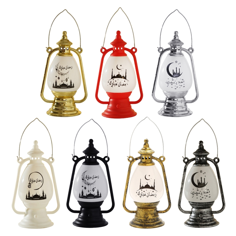 BYYLECL LED Ramadan Opknoping Licht, Eid Mubarak Moslim Decoratieve Lantaarn Ornament, Imitatie Ijzeren Vogelkooi Vintage Lamp Ramadan Nachtlampje voor Ramadan Mubarak Eid Party Decoraties