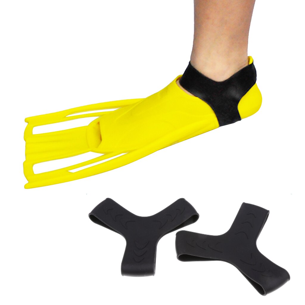 1 paar rubberen vinhouders/grippers voor duiken en snorkelen, y-vormig, zwart