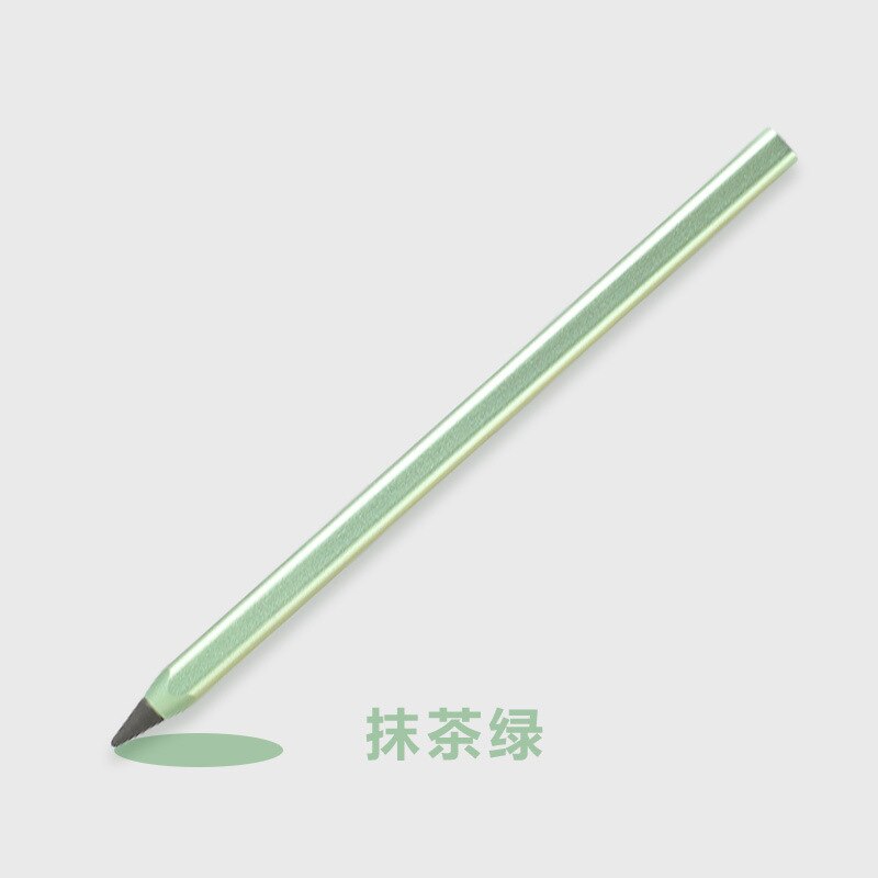 1Pcs Mode Metalen Potlood Vierkante Zonder Inkt Duurzaam High-End Handtekening Pen Kantoor Student Leveringen: mo-cha-lv