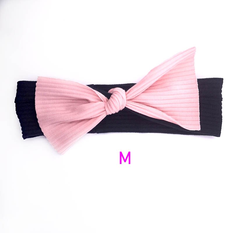 Bandeaux en coton côtelé pour -né garçon et fille, couvre-chef à nœud papillon, doux et extensible, accessoires pour cheveux: Black4M