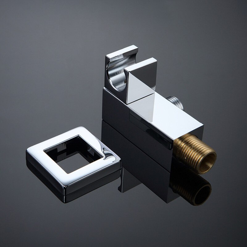 Square Shower Brackels Brass Chrome Angles Adjustable Shower Holder Shower Accessories Handheld Brass Wall Bracket Fixed Base