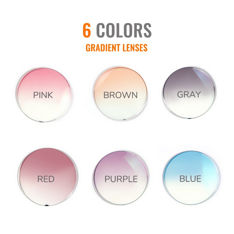 Toketorism Anti Reflective Prescription Lenses Anti UV Gradient Tint Lens for Glasses Frame and Trimming Rimless Sunglass