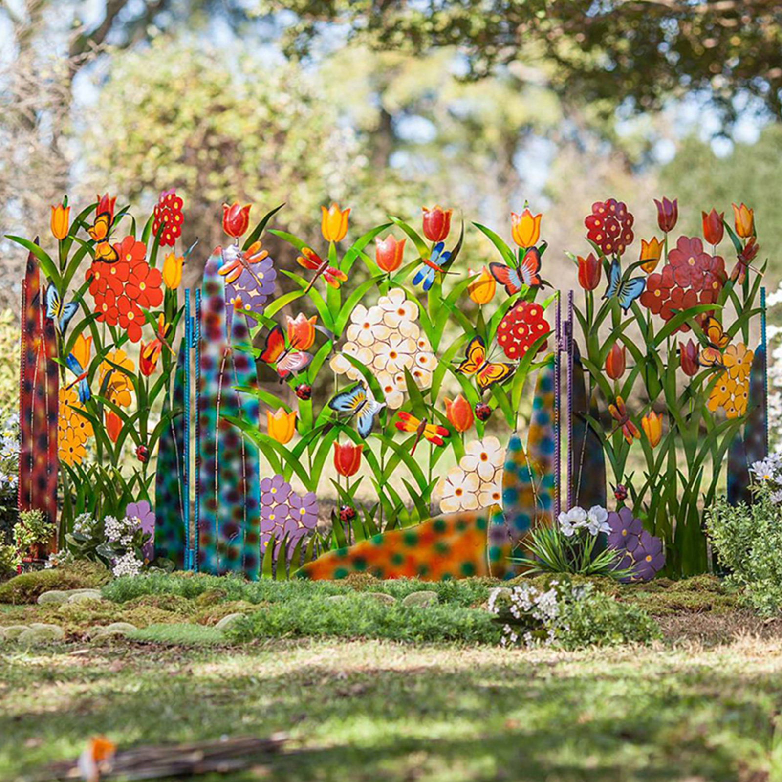 Pali da giardino barriera ornamenti in miniatura per recinzione artigianato in ferro battuto multicolore per decorazioni esterne per cortile terrazza