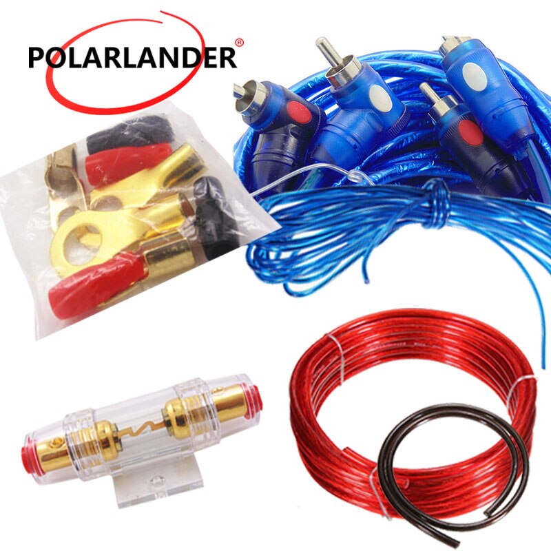 Car Audio Wire Wiring 8GA Power Cable 60 AMP Fuse Holder Amplifier Subwoofer Speaker Installation Kit 1500W