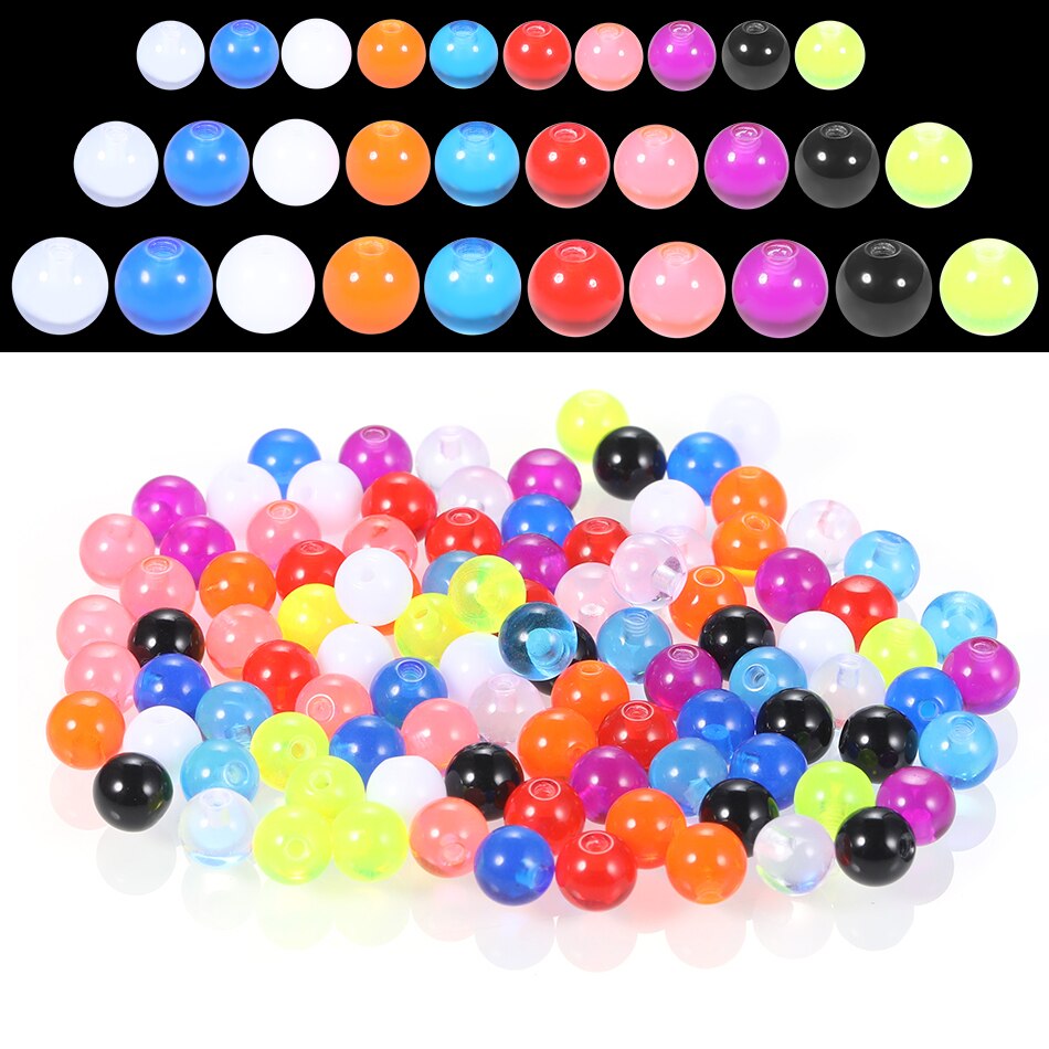 100 Stks/set Acryl Schroef Vervanging Piercing Ball Lot Labret Wenkbrauw Piercing Ball Piercing Sieraden Accessoires