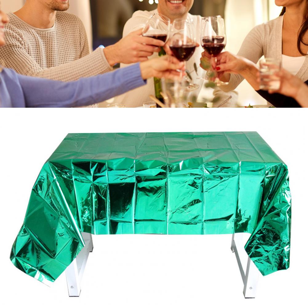 Universal Shiny Table Cloth Party Tablecovers Easy to Use Plastic Tablecloth Shiny for Home