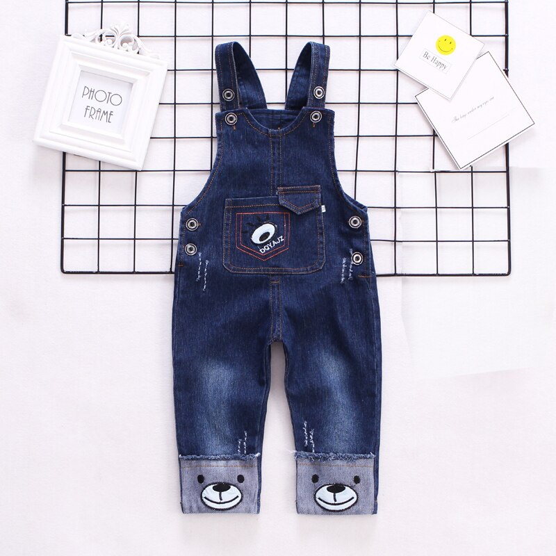 Ienens Baby Jongen Jeans Overalls Baby Cartoon Tuinbroek Peuter Lange Broek Kinderen Jongen Denim Jumpsuit Kleding Kleding Broek