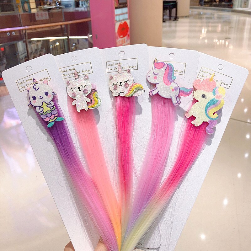 Girls Hairpiece Hair Clip Wig Hairpins Headwear Barrettes Baby Kids Wiggery Hair Pins Children Headdress Hair Accessories