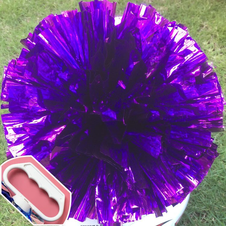 24Cm Cheerleader Pom Poms Sparkly Twee-Vinger Cheerleader Bloem Bal Kinderen Cheer Hand Bloem Cheer Props Sport Bloem bal: purple