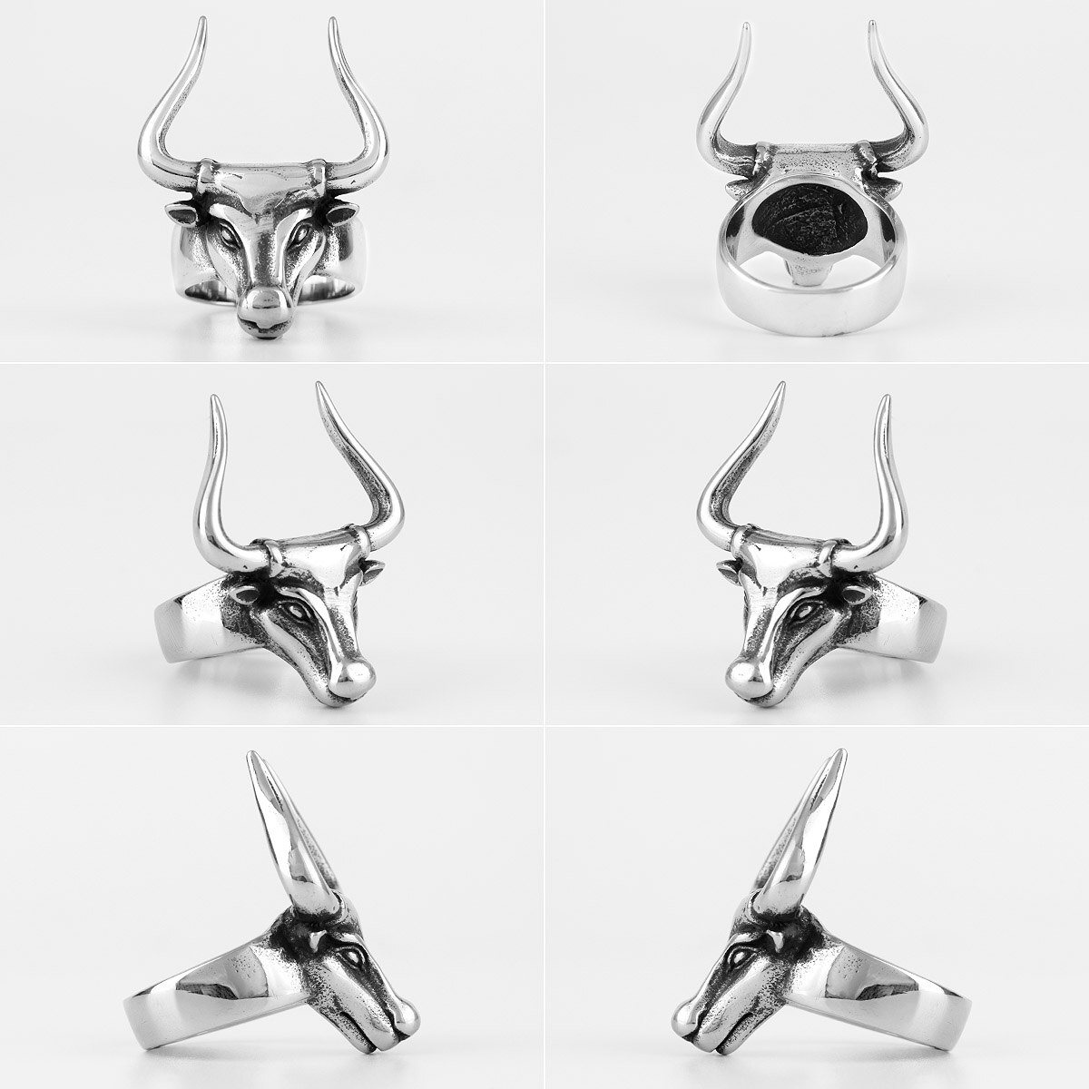 Bull Head Matador Stainless Steel Mens Rings Punk Hip Hop Hyperbole for Male Boyfriend Biker Jewelry Creativity