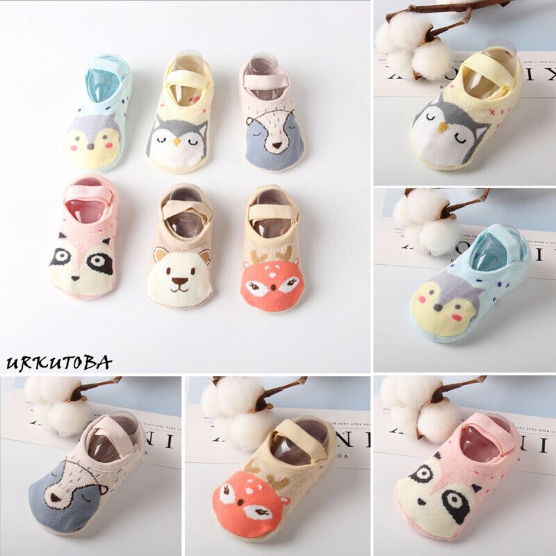 Kids Baby Peuter Baby Sokjes Cartoon Dier Anti Slip Katoenen Sokken