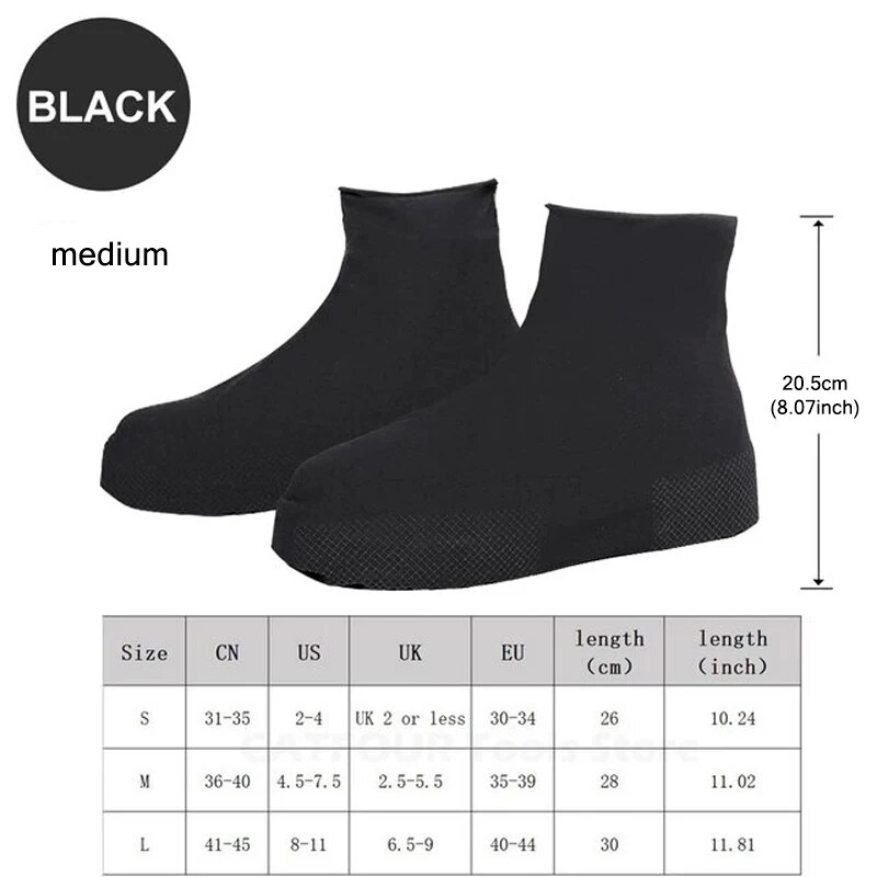 sales】Waterproof silicone shoe cover protector reusable anti-slip wear-resistant rain shoe cover for outdoor rainy days: Light Grey