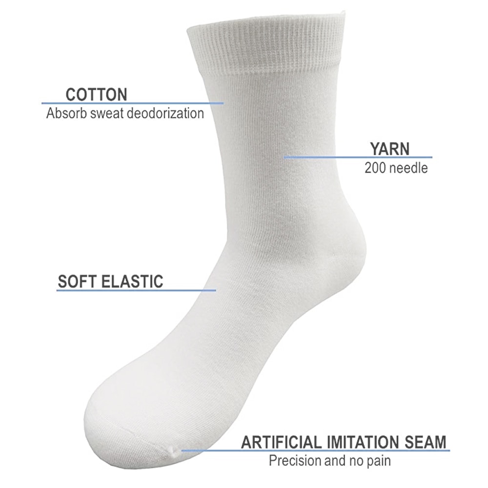 5 Pairs Solid Color Cotton Socks Men Business Casual Breathable Spring Winter Warm Male Crew Socks