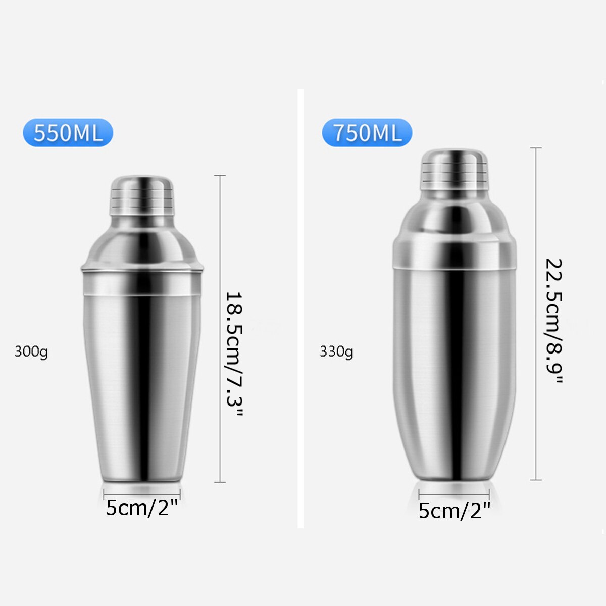 1 stk 550/750ml rustfrit stål sne kop cocktail shaker martini drink boston party bar værktøj vin shaker