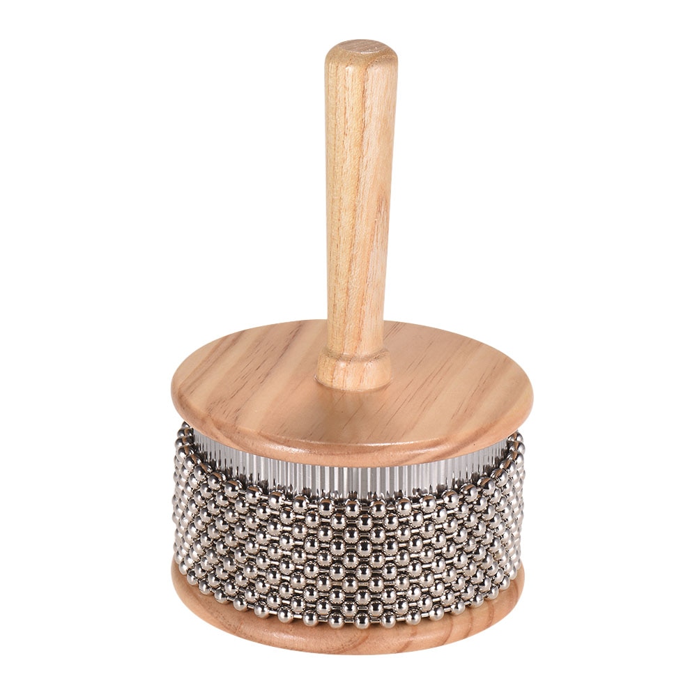 Holz Cabasa Schlagzeug Musical Instrument Metall Perlen Kette & Zylinder Pop Hand Shaker für Klassenzimmer Band Mittel Größe