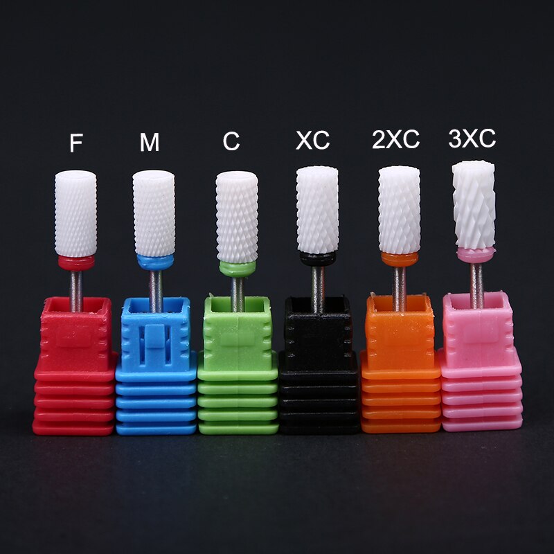 Elektrisk neglefil 3/32 " keramisk neglebor grov medium finkornet manikyrbor med flat topp keramisk neglebor ,jk