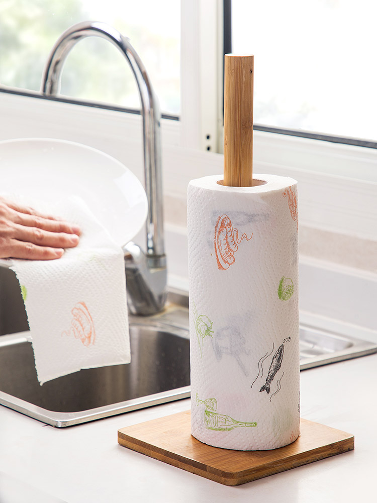 2 pieces/lot Disposable Kitchen Cleaning Tools Two-layer Thickened Paper Towels / Oil Absorption Kitchen Roll Paper / 56 Sheets