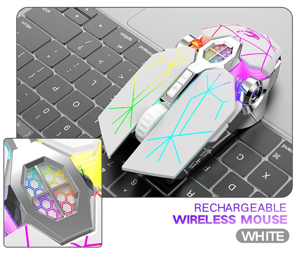 Gamer Mice Laptop PC Computer Mouse Gaming Mouse X13 Wireless Rechargeable Game Mouse Mute Liquid-cooled Shining Mechanical Mice