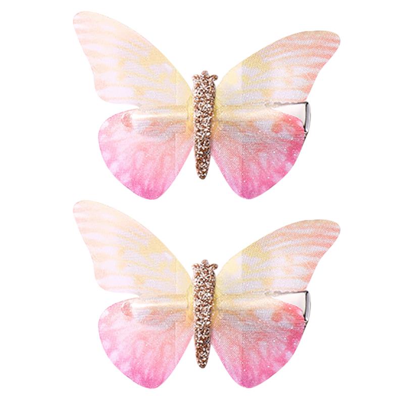 1 par de pinzas de pelo creativas para niños, pasador decorativo brillante para el pelo de mariposa, pasador para el pelo, accesorios para el pelo de niños,: 3