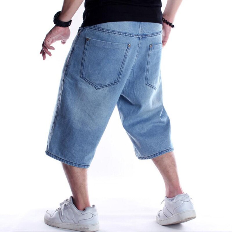 Men's Full Size Vintage Wide Leg Denim Shorts Plus Size