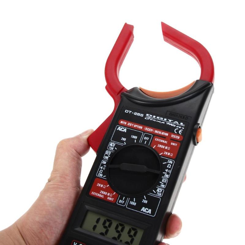 AC Current Resistance and diode Meter Tester DT266 Digital Clamp Meter Multimeter with Continuity Buzzer DC/AC Voltage