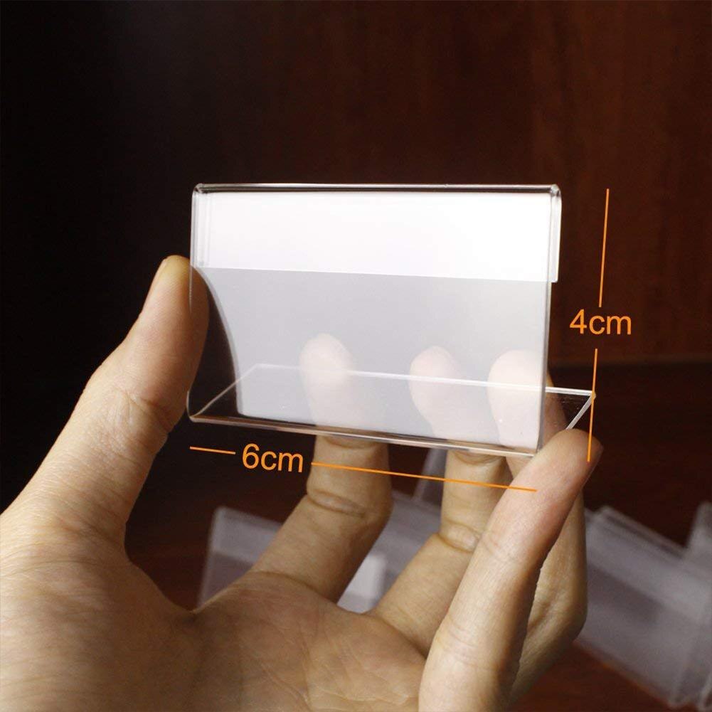 1PC 1.3mm Acrylic Clear Plastic Desk Sign Label Frame Acrylic Holder Tag Price Card Holders Paper Frame Display Label Stand U2O3