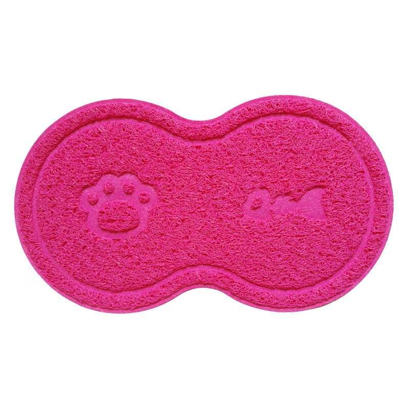 Explosion Models Pet Supplies 8 Word PVC Simple Non-slip Multifunctional Cat Litter Mats Placemat Pet Mats: rosered