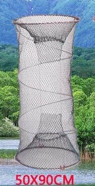 1pc Fishing Collapsible Trap Cast Keep Net Crab Crayfish Lobster Catcher Pot Trap Fish Net Eel Prawn Shrimp Live Bait: size 50x85