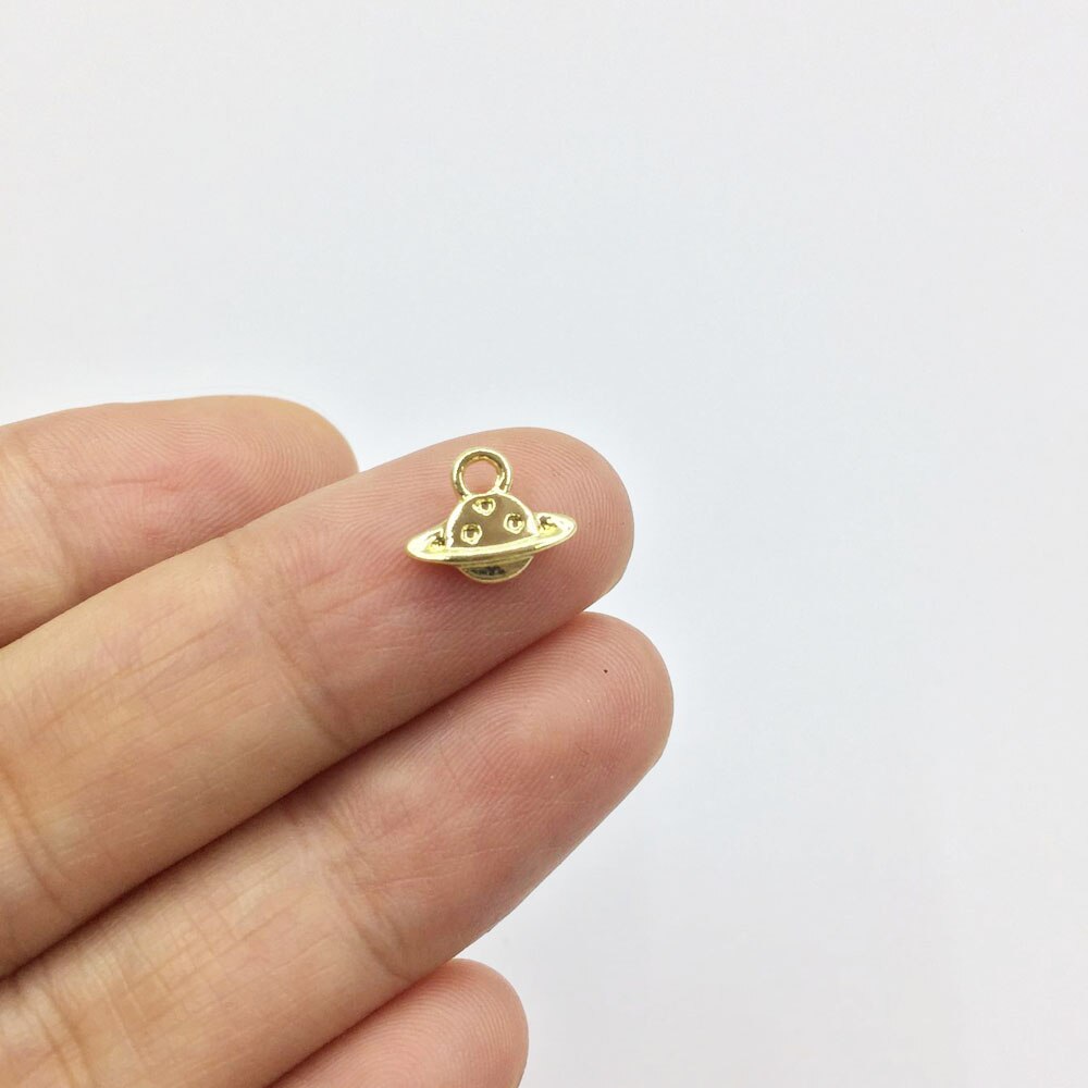 Eruifa 20 stk 10*6mm mini jordtryk mønt zink legering halskæde,øreringe armbånd smykker diy håndlavede 2 farver: Guld