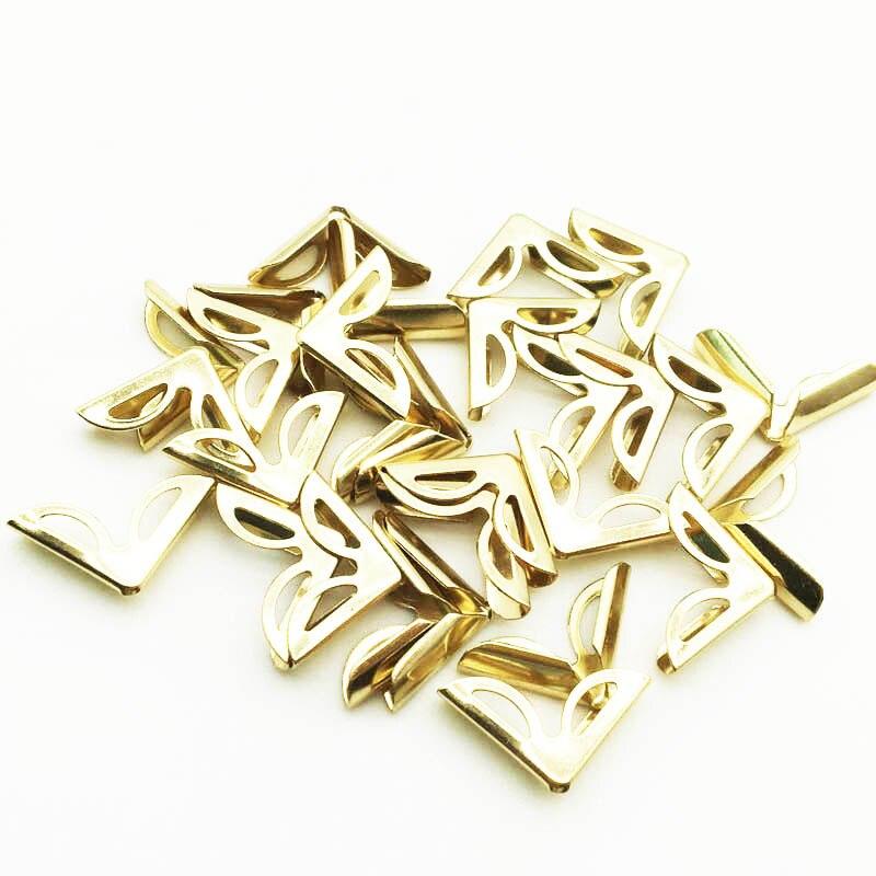 50 st/lot 16 x 16 x 4mm roséguld metall bokhörn för fotoalbum menyer mappar gör-det-själv scrapbooking dekor hörnskydd  wd0278