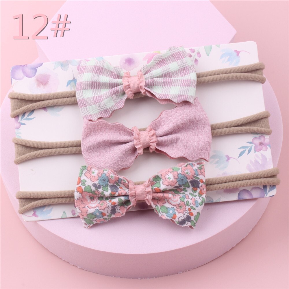 3 unids/set nuevos niños bebé niña arco elástico banda pelo bebé de un año de edad venda del bebé diadema para foto: 12