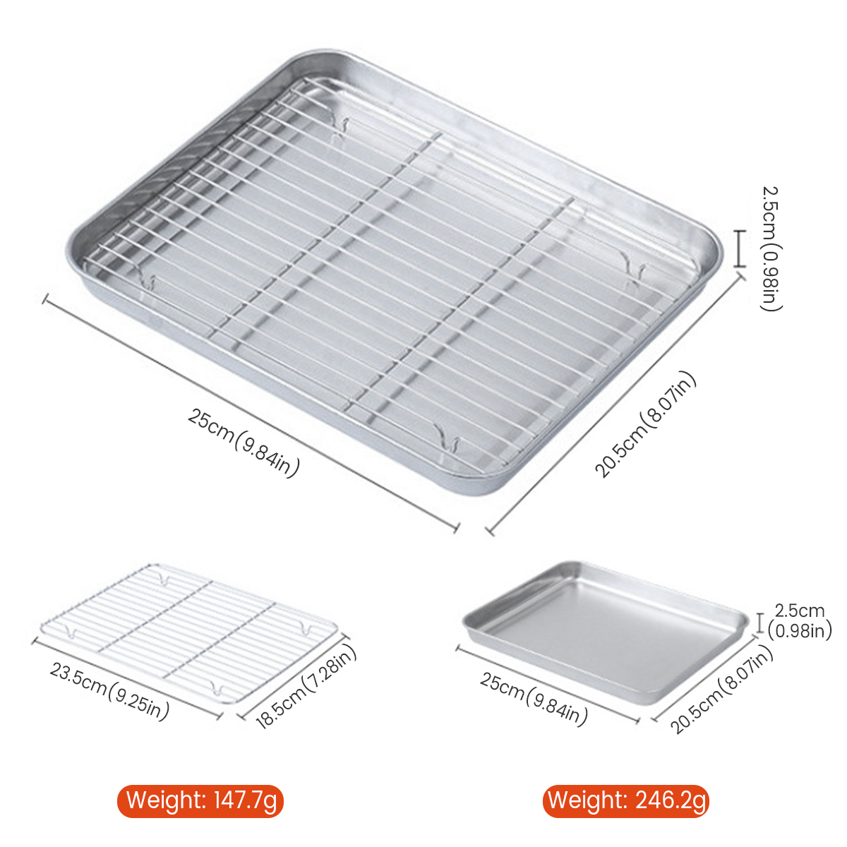 Plateau de cuisson en acier inoxydable avec support métallique, cuisson de gâteaux, barbecue, plaque de four, support à Brownie, outil de cuisson, rôtissage et grillades: vert clair