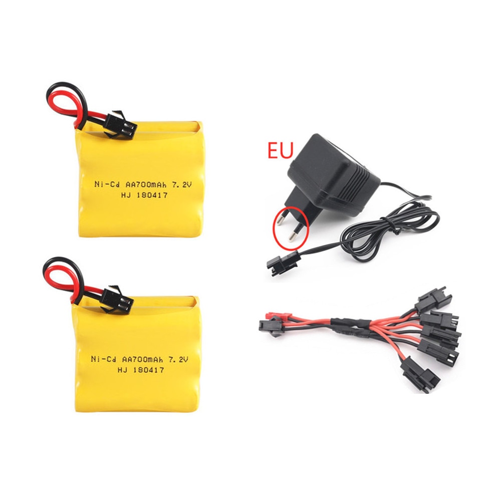 7.2v 700mah Ni-CD Battery Charger set For Rc toys boats Car truck Tank Train Guns parts NICD AA 7.2v Rechargeable Battery Pack: Gold