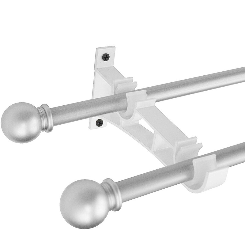 Double Curtain Rod Holders Set, Curtain Rod Brackets, Tap Right Into Window Frame Curtain Rod Hang Curtain Brackets for Window B