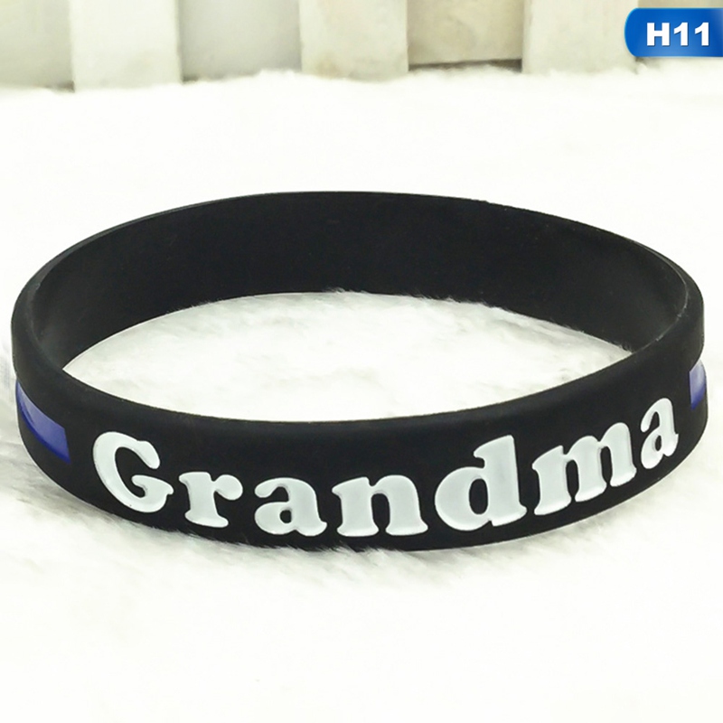 1pc Papà Mamma Figlia Figlio Fratello Marito Sottile Linea Blu Braccialetti Del Wristband Del Silicone Agenti di Polizia di Pattuglia Consapevolezza di Sostegno