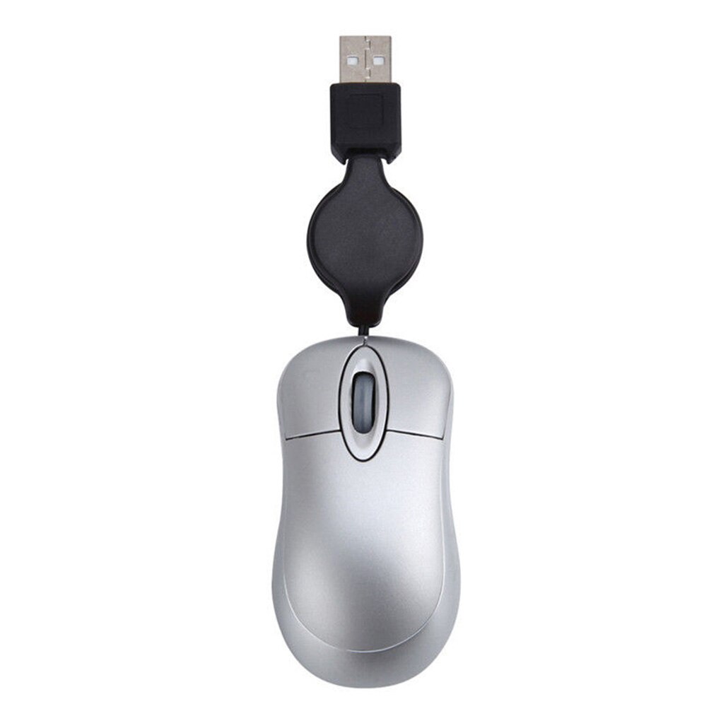 Optical Mini Retractable Mouse Portable Mini USB Wired Mouse Ergonomics Home Office Mice for Computer PC Laptop