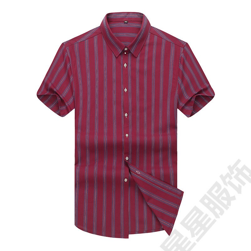 8xl 6xl 5xl katoenen overhemd heren zomer merk heren overhemd korte mouw slim fit chemise homme casual overhemden heren overhemden: 1 / Xl