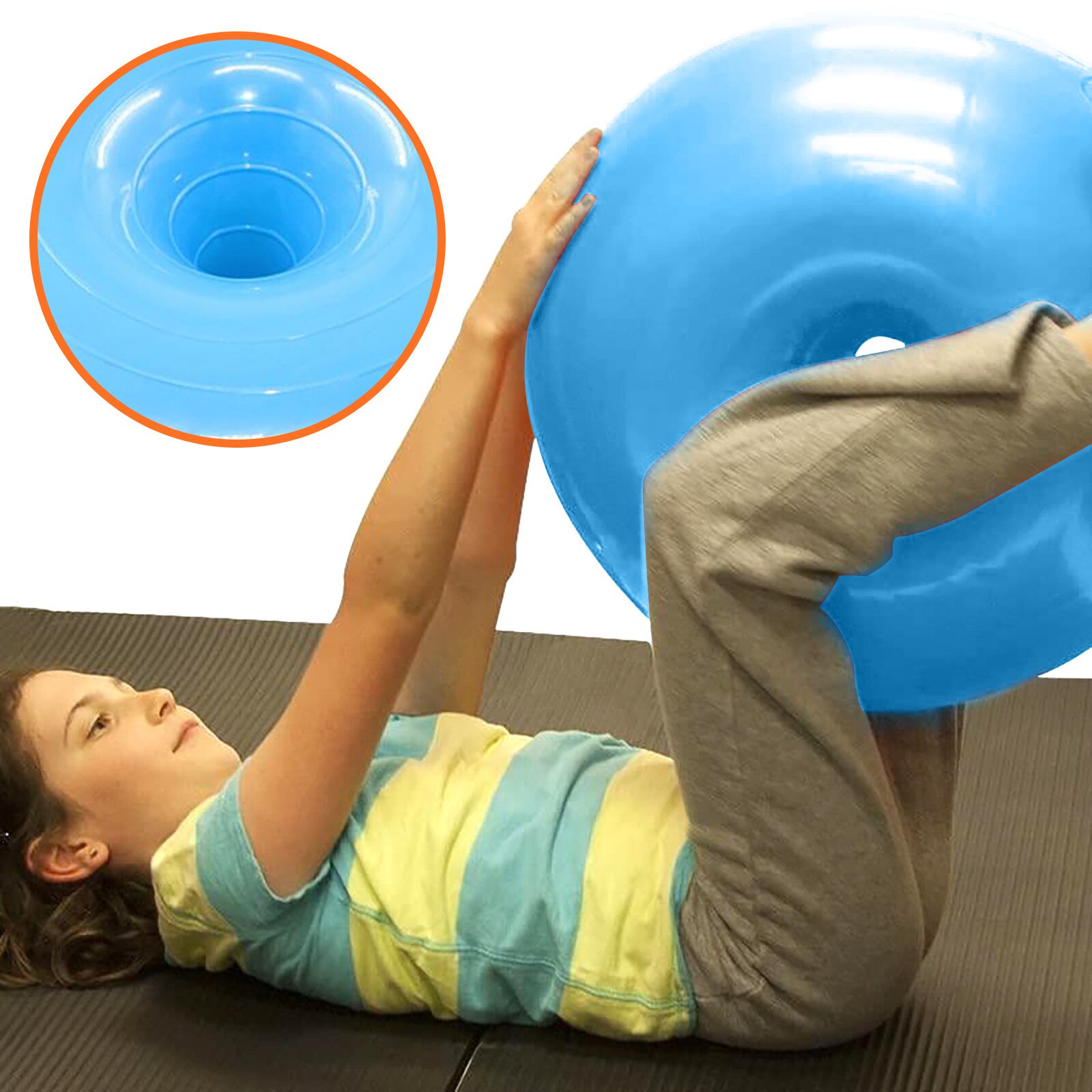 Donut Yoga Ball - Fitness Equipment - Home Workout Balance Ball - Pilates Exercise