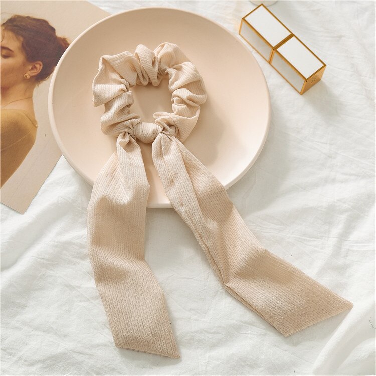 pañuelos para el pelo scrunchies diademas Coletero de seda Simple para mujer, cinta elástica suave, banda de goma para el pelo, accesorios para el cabello para niña lazos pelo niña gomas adornos trabas pelo mujer niña: Khaki 28cm