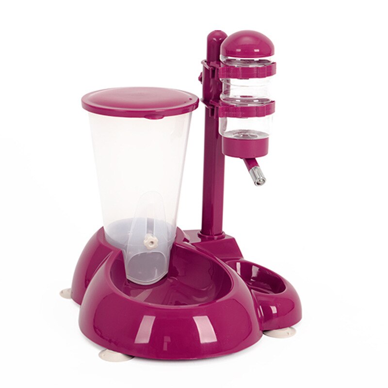 Hoopet advanced pet dog drinkbak, draaibaar en opklapbaar, kattenvoerbak, gemakkelijk schoon, wit, rood