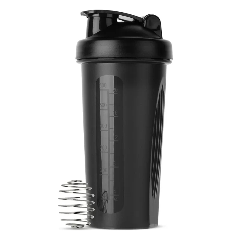 600ml Shaker Bottle Protein Shaker Plastic Bottle Portable Fitness Bottle for Fitness Enthusiasts Athletes: Default Title