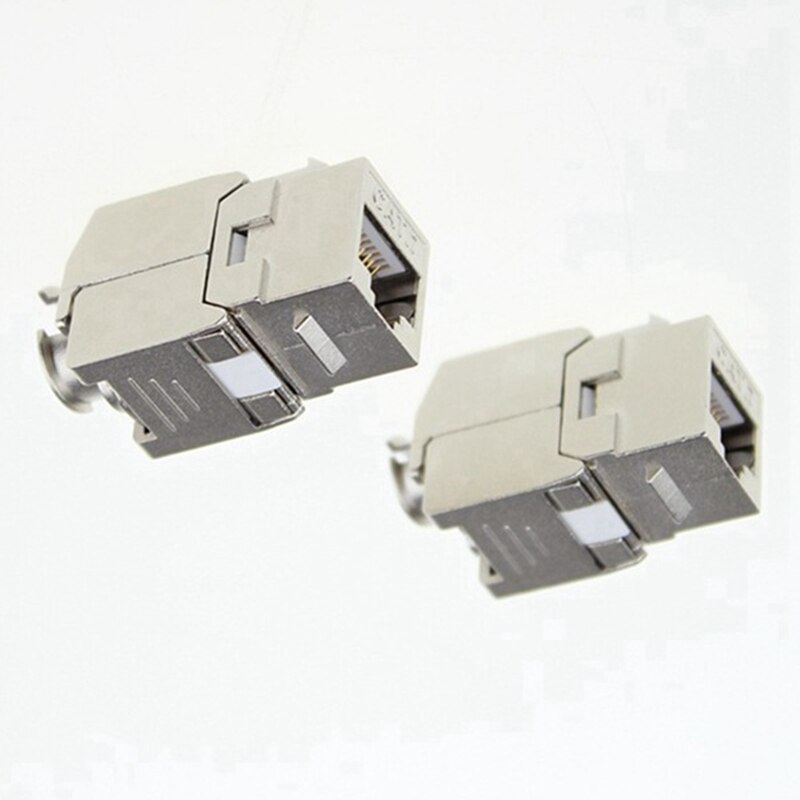 5Pcs Network RJ45 Cat7 Keystone Jack Module 360 Degree Full Shielded RJ45 Socket to LSA Tool-Free Termination