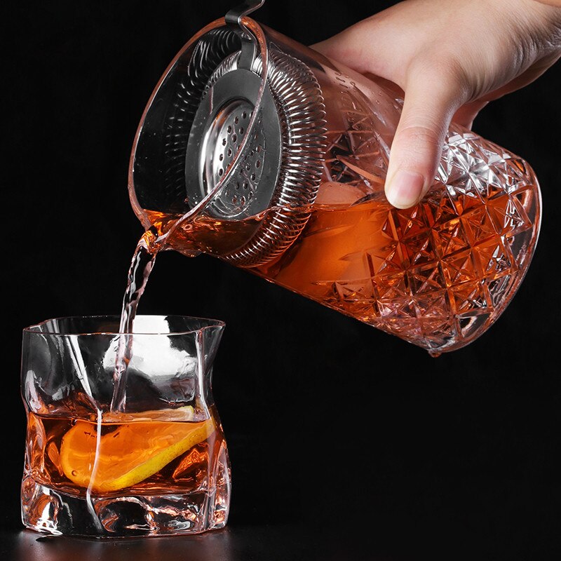 Japanese Style Crystal Glass Cocktail Mixing Cup Transparent Wine Tumbler Bar Spirit Bartender Mug Home Drinkware