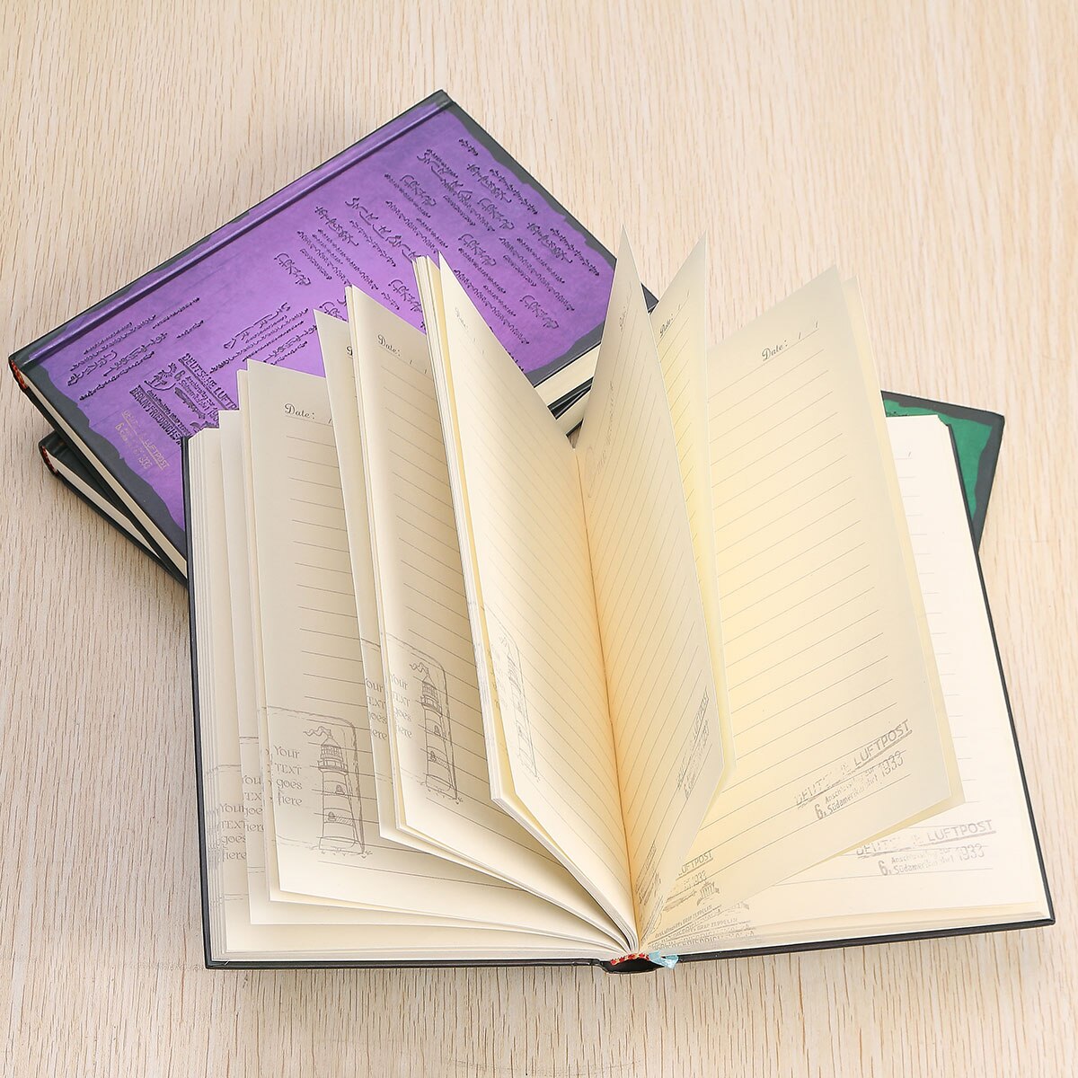 Klasyczny klasyczny, notatnik, pusty, pamiętnik pisarz dziennik podróży papieru w twardej oprawie