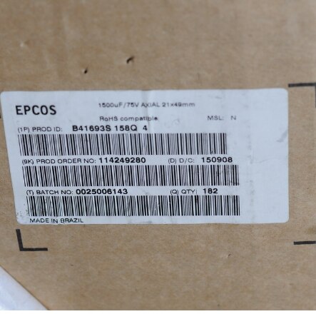 2pcs EPCOS B41693S 75V 1500UF axial capacitor