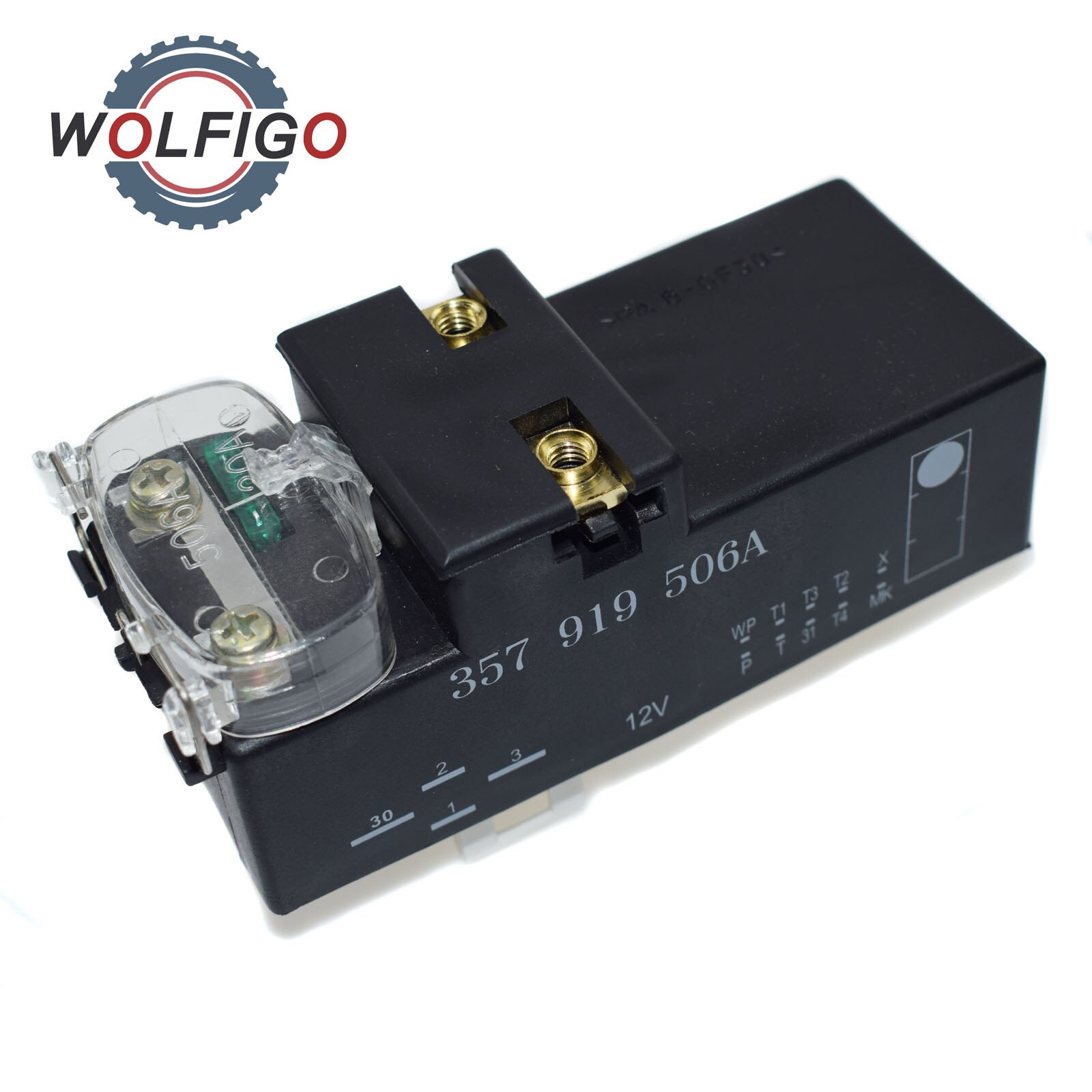 WOLFIGO Front Radiator Coolant Fan Control Switch Relay Module 357919506A 3A0919506 for VW Golf Jetta Cabrio Passat