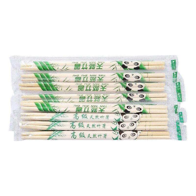 100 Pairs Chinese Wegwerp Bamboe Houten Eetstokjes Restaurant Individuele Pakket Chop Sticks Voedsel Stok Servies Keukengerei